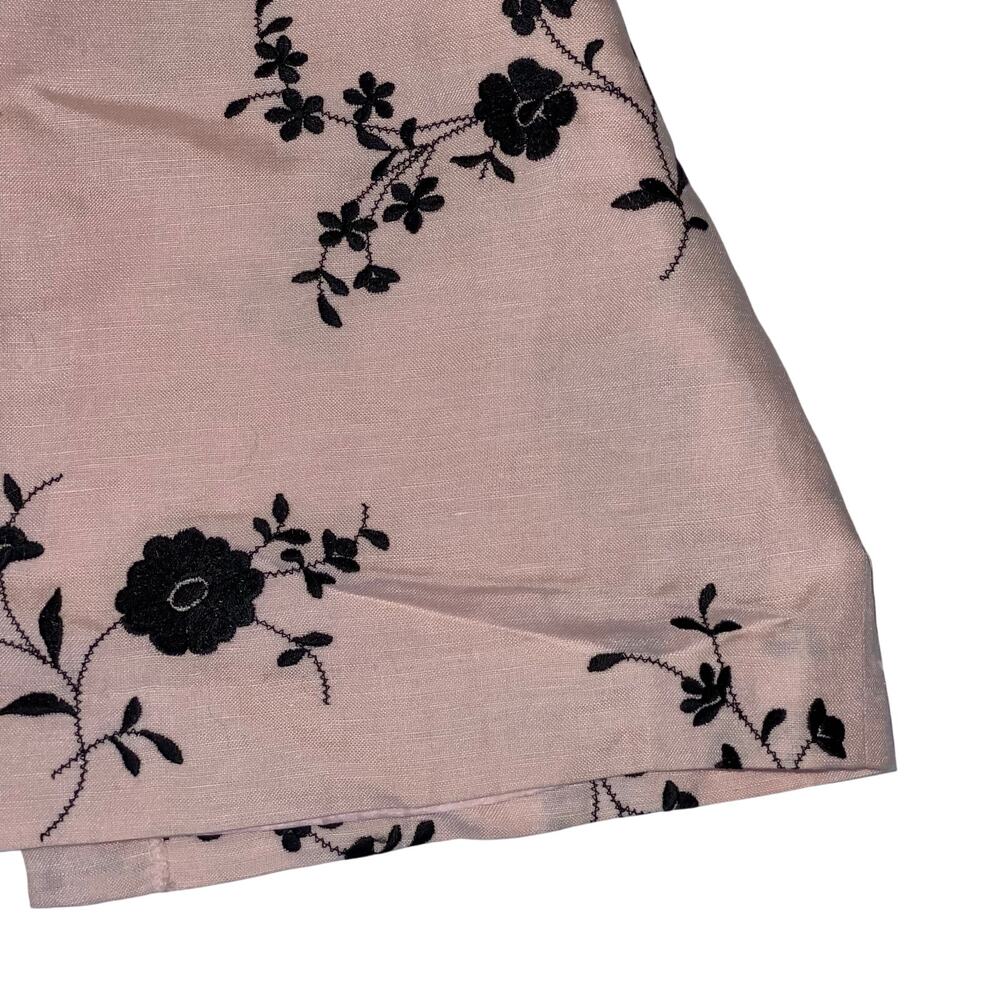 Vintage Romantic Floral Embroidered Coquette Pastel Dusty Pink Soft Midi Dress - Picture 12 of 13